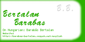 bertalan barabas business card